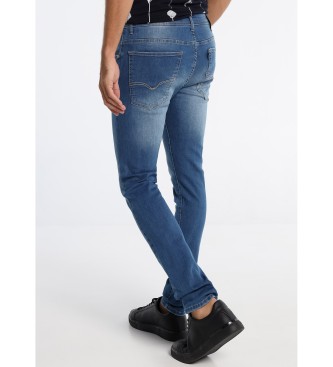 Victorio & Lucchino, V&L Jeans Denim Medio Azzurro Slim Fit Blu