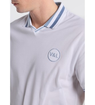 Victorio & Lucchino, V&L V&L Patch V-hals Poloshirt Comfort Wit