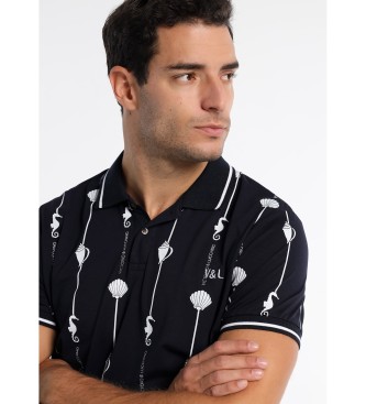 Victorio & Lucchino, V&L Short Sleeve Seahorse Graphic Polo Short Sleeve Blue