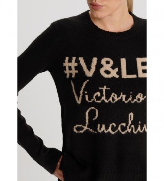 Victorio & Lucchino, V&L Intarsia jumper preto