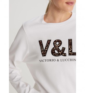 Victorio & Lucchino, V&L Felpa Leopard Motivo Royal Circus Bianco