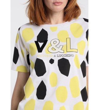 Victorio & Lucchino, V&L T-shirt Full Print Lemon Line white
