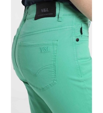 Victorio & Lucchino, V&L Pantaloni in raso Colore High Box green