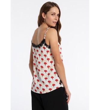 Victorio & Lucchino, V&L Lingerie Top with Lace Print Details
