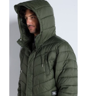 Victorio & Lucchino, V&L Quilted coat with green hood