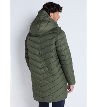 Victorio & Lucchino, V&L Quilted coat with green hood