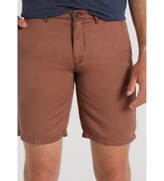 Victorio & Lucchino, V&L Bermuda Chino Tiro Medio marrn