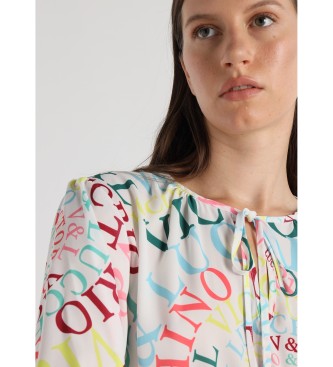 Victorio & Lucchino, V&L Fldande lngrmad blus med flerfrgat tryck