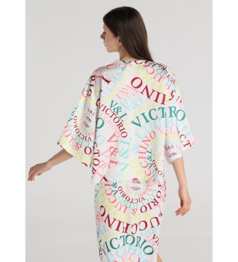 Victorio & Lucchino, V&L Blusa de meia manga estilo quimono com estampado multicolorido