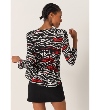 Victorio & Lucchino, V&L Flowing blouse with multicoloured animal print