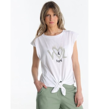 Victorio & Lucchino, V&L T-shirt z biżuteryjnymi detalami biały