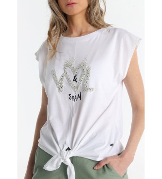 Victorio & Lucchino, V&L T-shirt z biżuteryjnymi detalami biały