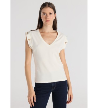 Victorio & Lucchino, V&L Camiseta Manga corta con detalle de botones en las mangas beige