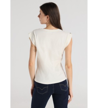 Victorio & Lucchino, V&L Camiseta Manga corta con detalle de botones en las mangas beige