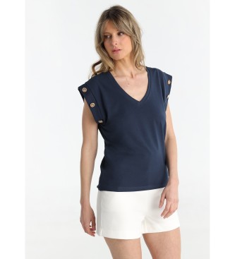 Victorio & Lucchino, V&L T-shirt con bottoni blu navy