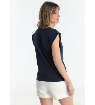 Victorio & Lucchino, V&L T-shirt con bottoni blu navy