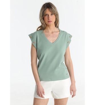 Victorio & Lucchino, V&L Maglietta con dettaglio bottone verde