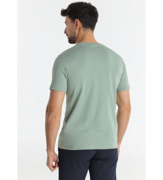 Victorio & Lucchino, V&L T-shirt graphique en coton vert avec fleurs