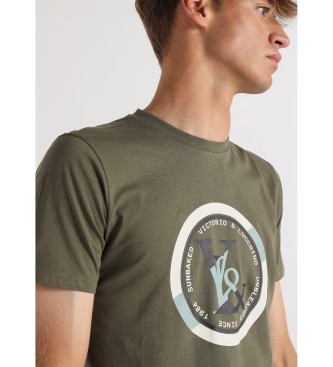 Victorio & Lucchino, V&L Grn T-shirt med rundt logo og grafik