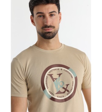 Victorio & Lucchino, V&L T-shirt com grafismo redondo bege