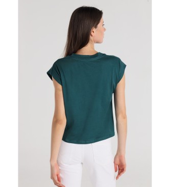Victorio & Lucchino, V&L T-shirt a maniche corte con scollo a V e dettaglio verde