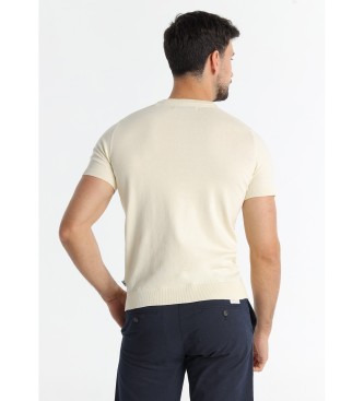 Victorio & Lucchino, V&L Beige chest logo T-shirt