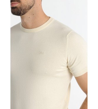 Victorio & Lucchino, V&L Beige chest logo T-shirt