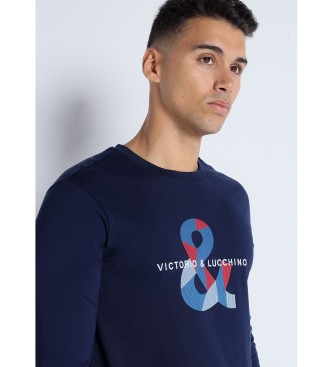 Victorio & Lucchino, V&L Basic t-shirt met lange mouwen en logo