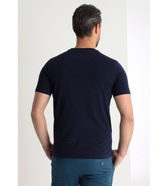 Victorio & Lucchino, V&L Basic kortrmet T-shirt med navy logoapplikation