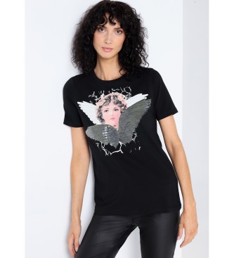 Victorio & Lucchino, V&L Black sequined angel t-shirt