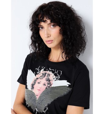 Victorio & Lucchino, V&L Black sequined angel t-shirt