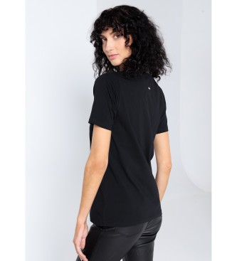Victorio & Lucchino, V&L T-shirt noir  paillettes en forme d'ange