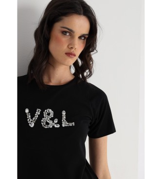Victorio & Lucchino, V&L T-shirt a manica corta con logo gioiello nero