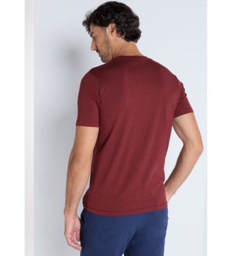Victorio & Lucchino, V&L T-shirt met korte mouwen en bordeauxrode opdruk