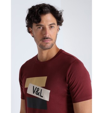 Victorio & Lucchino, V&L Kortrmet t-shirt med vinrdt print