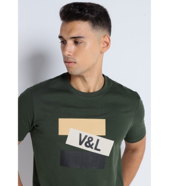 Victorio & Lucchino, V&L T-shirt met korte mouwen en groene opdruk