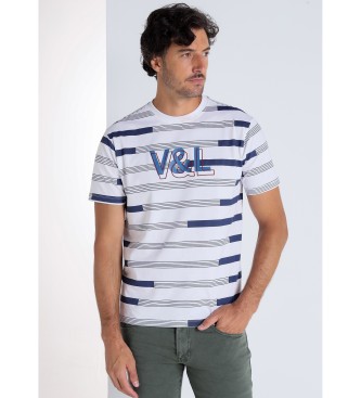 Victorio & Lucchino, V&L Kortrmet T-shirt med hvide striber