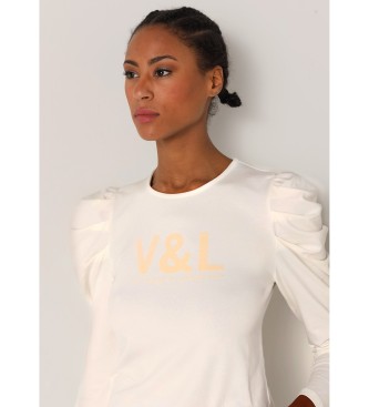 Victorio & Lucchino, V&L Camiseta de manga larga abullonada blanco
