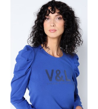Victorio & Lucchino, V&L T-shirt azul de manga comprida com folhos