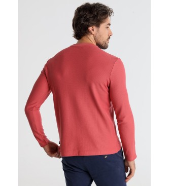 Victorio & Lucchino, V&L T-shirt con taschino sul petto in tessuto jacquard rosso