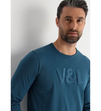 Victorio & Lucchino, V&L Langrmet T-shirt med blt chenillelogo