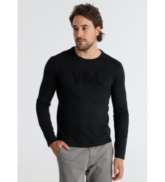 Victorio & Lucchino, V&L Chenille-T-Shirt schwarz