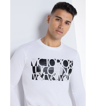 Victorio & Lucchino, V&L T-shirt met lange mouwen en witte folieprint