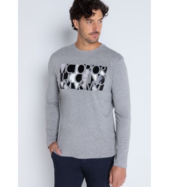 Victorio & Lucchino, V&L Long sleeve T-shirt with grey foil print