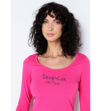 Victorio & Lucchino, V&L Lang t-shirt med dyb udskring pink