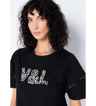 Victorio & Lucchino, V&L T-shirt schwarz perlen