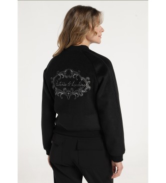 Victorio & Lucchino, V&L Texturerad jacka med svart juveldetalj