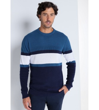 Victorio & Lucchino, V&L Box-Clared-Pullover mit blauen Streifen