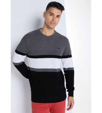 Victorio & Lucchino, V&L Črtast pulover črna, siva