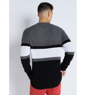 Victorio & Lucchino, V&L Črtast pulover črna, siva